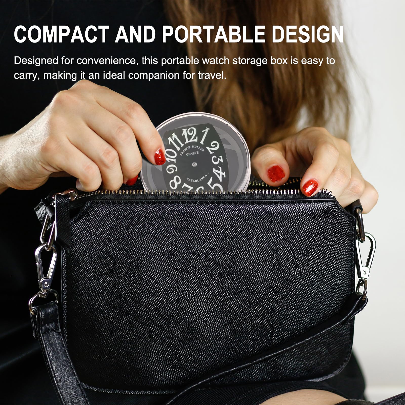 TECHPLUS 2Pcs Portable Watch Storage Box for Watch Dials – Dust and Scratch Protection Organizer, Display Travel Case,2-Inch Diameter