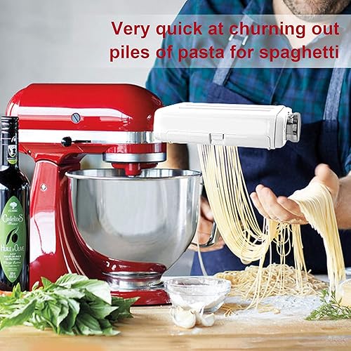 Leixe Pasta Maker Attachment for KitchenAid Stand Mixers in Set  Includes Pasta Roller Spaghetti Cutter &Fe