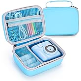 Phetium Kids Instant Print Camera Case Compatible with ETIKEZ/ESOXOFFORE/Cimizi/DUDUDRAGON/Dylanto Instant Cameras for Kids, Storage Organizer Bag for Refill Print Paper Rolls(Box Only)-Light Blue