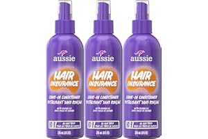 Aussie Hair Insurance Leave-In Conditioner Spray, Frizz Control, Softening with Jojoba & Sea Kelp, Moisturizing Treatment for All Hair Types, Juicy Citrus, 8 Fl Oz Each, Triple Pack