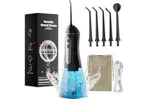 VOLTLEAP Water Flossers for Teeth, Electric Floss for Adults, Water Dental Picks for Teeth Cleaning and Flossing, Portable Flossers for Travel Size, Travel Bag and 4 Tips, IPX7 Waterproof - Black