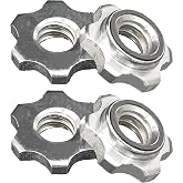 Rowland Harbor 4pcs Standard Barbell Spin-Lock Collars Screw Clamps Anti-Slip Spin-Lock Collars for Dumbell Weight Lifting 1 inch