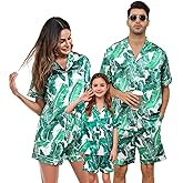 SWOMOG Couple Matching Pajamas Sets Women & Men Button Down Silk Pjs Men Short Sleeve Soft Lounge Sets 2 Pcs Loungewear