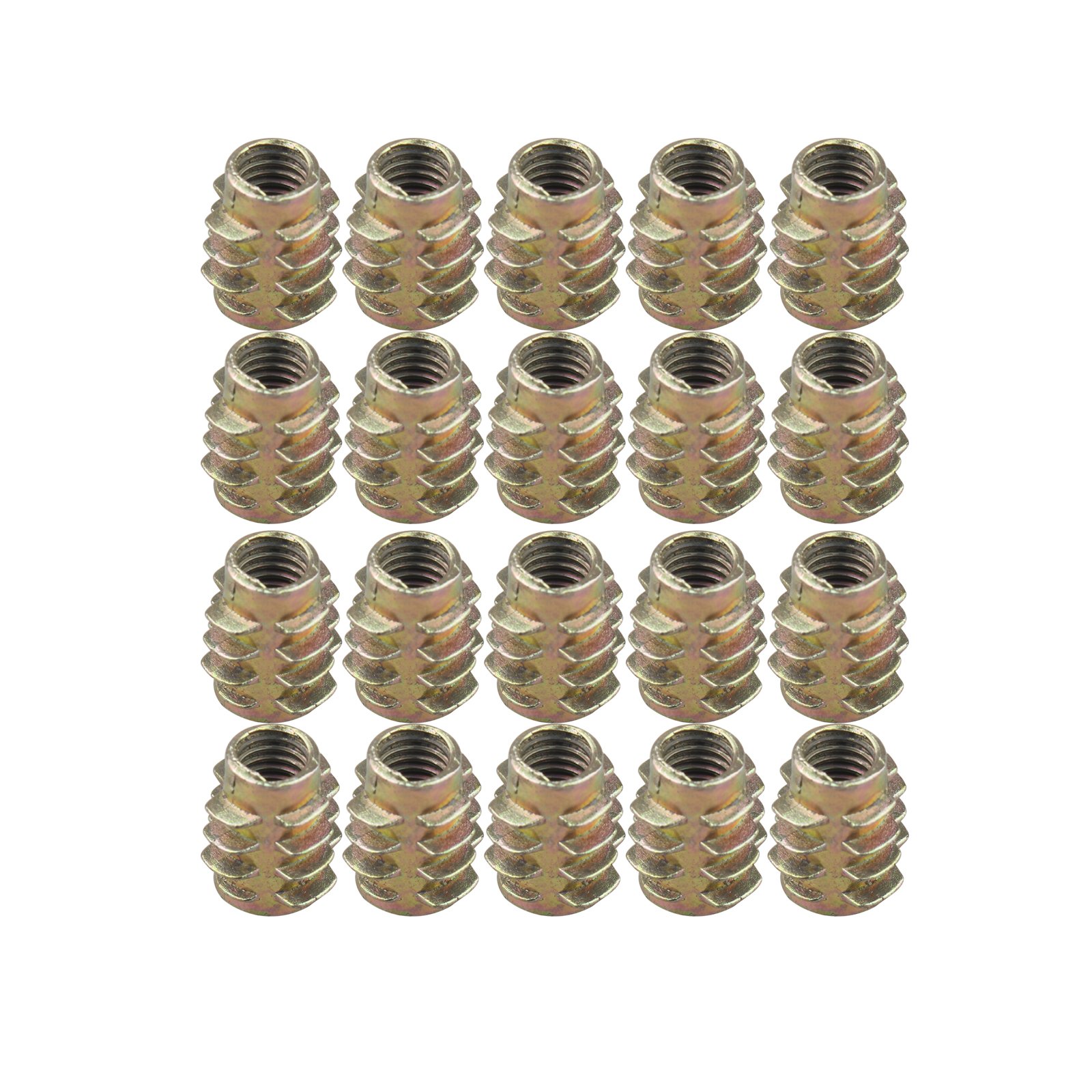 HALJIA 20 PCS M6 x 13MM Insert Nut Wood Furniture Thread Screws Flange Hex Socket Fasteners for Beds Wardrobe Cabinet Crib