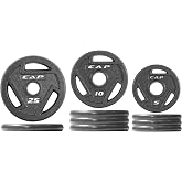 CAP Barbell 2-Inch Olympic Cast Iron Plate Weight Set | 75-285 lbs | Multiple Options