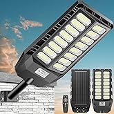 VOOJOY 8000W Solar Lights Outdoor, Solar Street Lights Outdoor Waterproof with Motion Sensor and Remote Control, 6500K Dusk to Dawn Security Flood Light for Outside, Yard, Parking Lot, Garden, 1 Pack