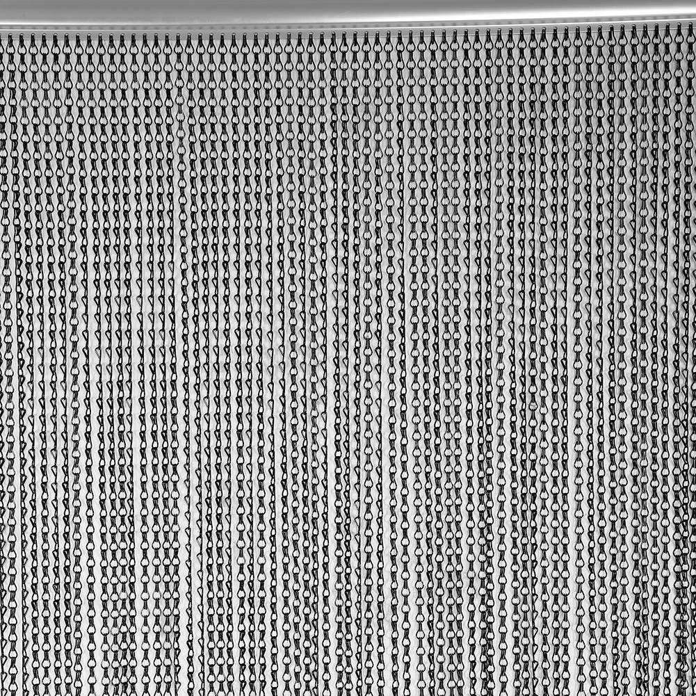 Dioche Chain Curtain, 90 * 214.5cm Chain Curtains for Doors, Aluminium Metal Chain Strip Curtain Fly Pest Control Decoration Door Screen