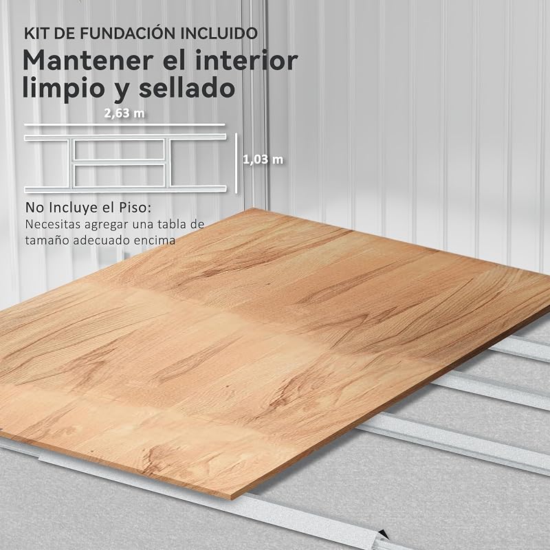 Abrigo de jardim exterior 4,9 m² 277x195x192 cm Cinzento claro