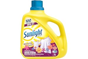 Sunlight Morning Fresh, Concentrated Liquid Laundry Detergent, Cleans, Freshens, Whitens, and Brightens, 4.0L, 100 Wash Loads