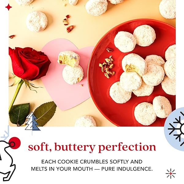 DAVID’S COOKIES WINTER WONDERLAND BUTTER PECAN MELTAWAY TIN – DELICIOUS WITH CRUNCHY PECANS – SOFT & MELT IN YOUR MOUTH FLAVORFUL SNACK, GOURMET HOLIDAY FOOD GIFT BASKET 16OZ