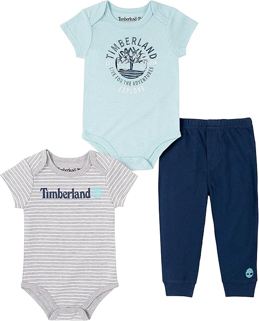 Timberland Baby Boys' 3 Pieces Bodysuit Pants Set Clothing