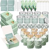 Teenyyou 80 Pcs Bridesmaid Proposal Gifts Bridesmaid Gift Box Set Maid of Honor Box Include Glass Cup Candle Scrunchies Hair Knotted Bracelets Cards Hand Cream Diamond Pens (Green)