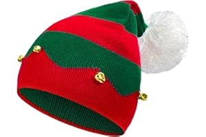 Asekonc Christmas Elf Knitted Hat for Kids Xmas Beanie Knit Hat for Children