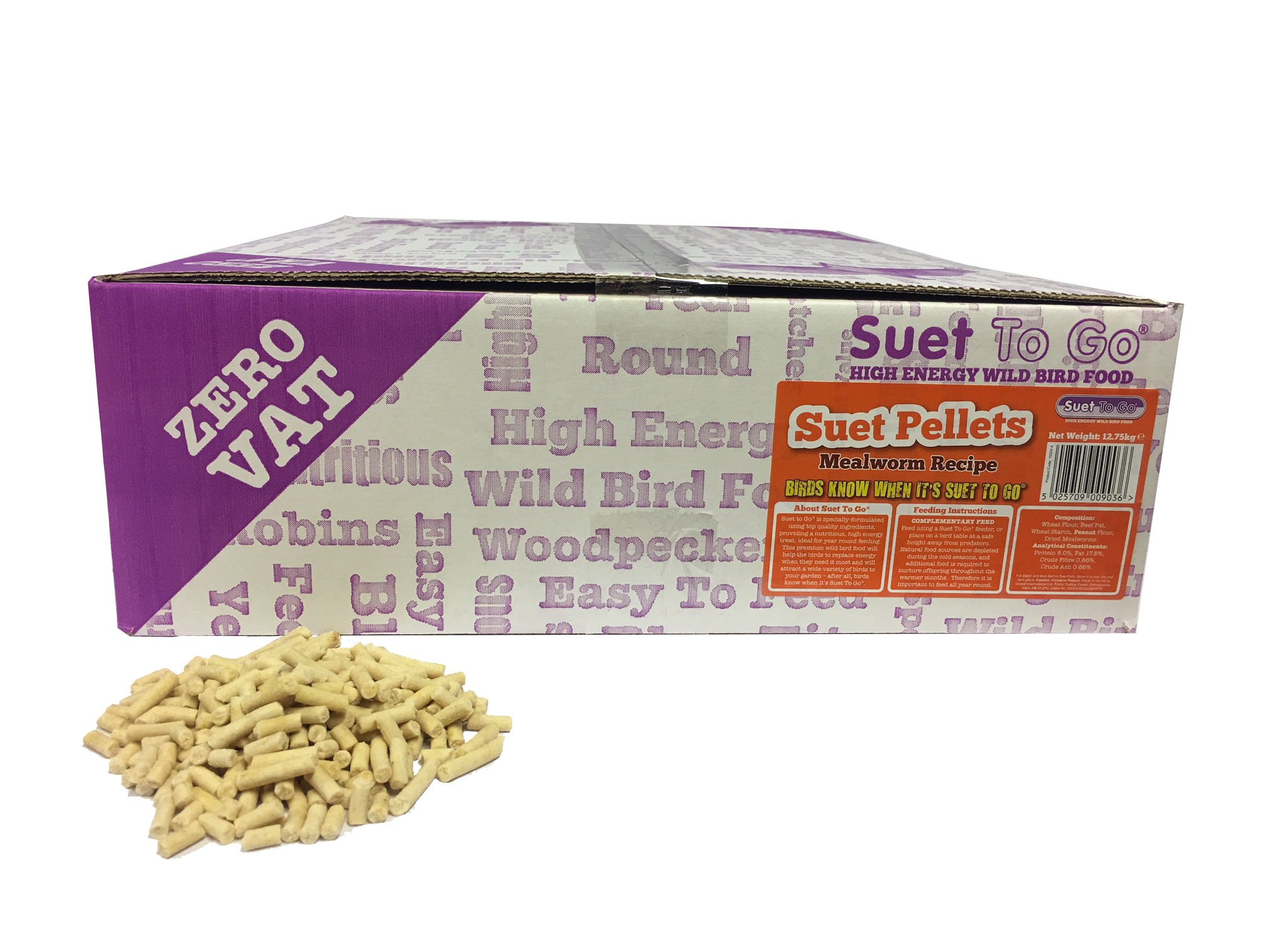 Suet To Go Mealworm Suet Pellets Wild Bird Treat, 12.75 kg