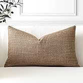 OTOSTAR Linen Throw Pillow Cover Set of 1 Decorative Lumbar Pillowcases Cushion Covers 12x20 Inch for Home Decor Sofa Bedroom Car 30 x 50CM Brown