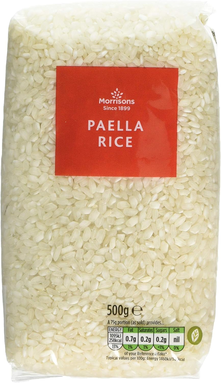 Morrisons Paella Dry White Rice, 500 g, Pack of 8 Amazon.co.uk Grocery