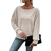 RICHSTORY Womens Long Sleeve Shirts Crewneck Tunic Tops Pullover Sweaters Business Casual Blouses Fall Fashion 2025