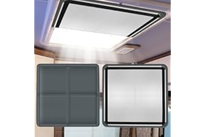 RV Murts Reversible Magnetic Skylight Cover Camper Shades for Roof Vents Foldable 16''x16'' Window Blackout Blinds for Travel Trailer No Drill Insulation for Sunroof Temperature Control Save Energy