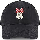 Disney Minnie Mouse Dad Hat, Cotton Adjustable Baseball Cap with Curved Brim