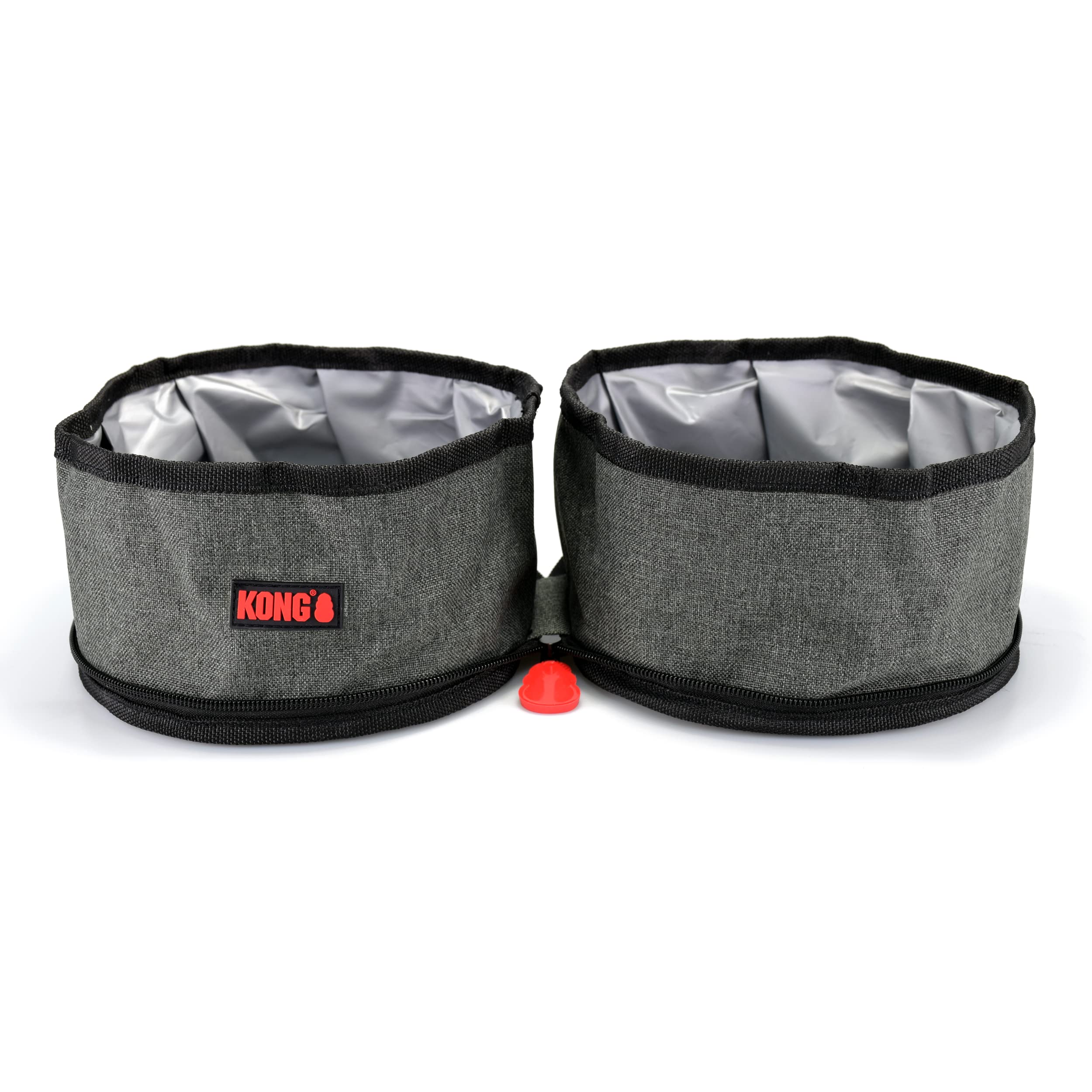 KONG Fold-Up Travel Bowl - Double Bowl Set.
