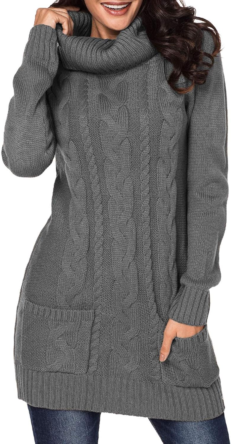 chunky cable knit sweater dress