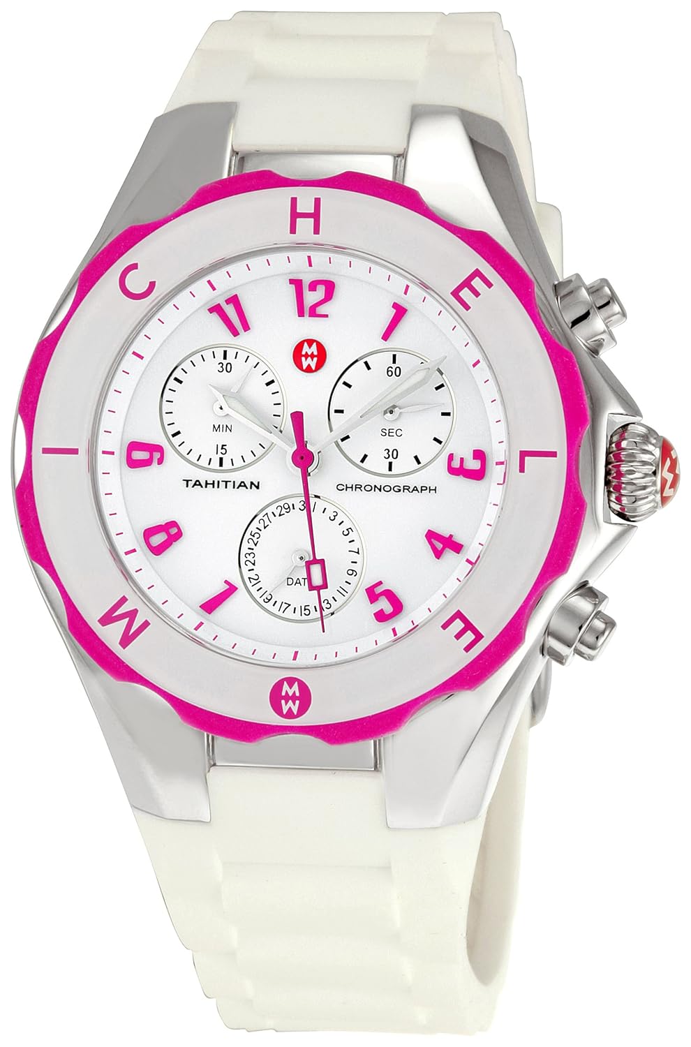 Amazon.com: Michele Women's MWW12F000024 Tahitian Jelly Bean Large  Chronograph Watch: Michele: Watches