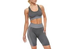 POP & PLUM Gym Sets Women 2 Piece or 3, Matching Workout Set Women Shorts Bra, Yoga Workout Outfit, Fitness Exercise Clothes Running Set