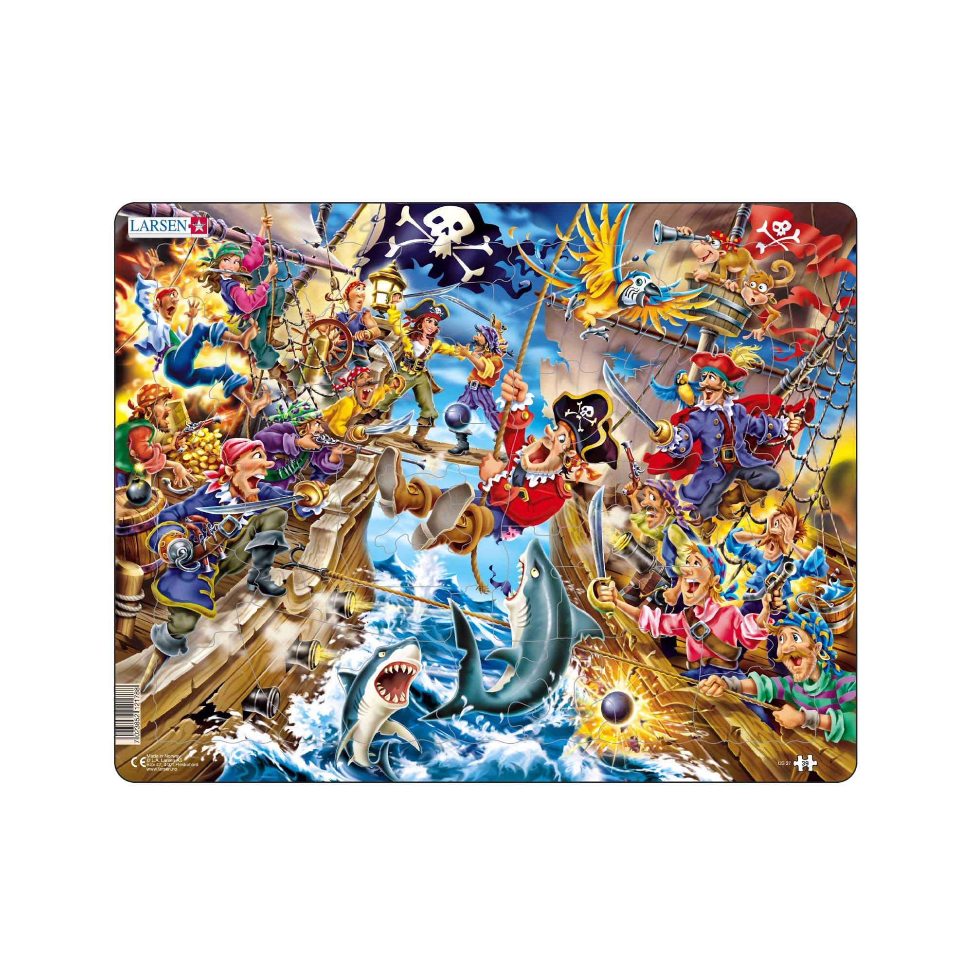 Larsen US37 Pirate Battle, 39 Piece Boxless Tray & Frame Jigsaw Puzzle