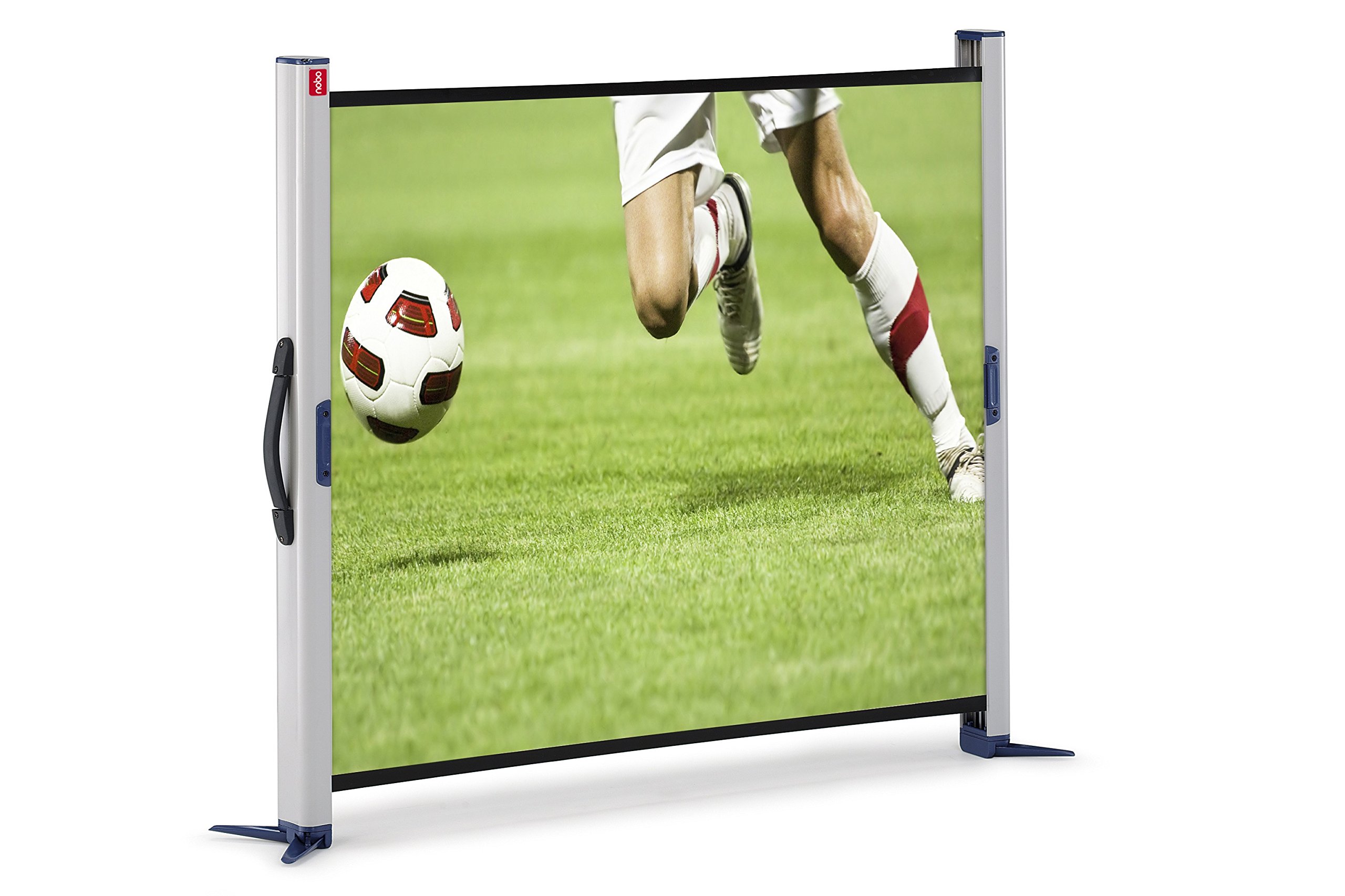 Nobo Ultra Portable Pop-Up projection screen Ideal For Mobile Presenting, Matte White Surface With Mini Stand & Lightweight Aluminium Case, 1000 x 750mm, 1901954