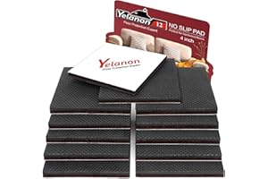 Yelanon Non Slip Furniture Pads -12pcs 4" Furniture Grippers Hardwood Floors, Non Skid for Furniture Legs,Self Adhesive Rubber Feet, Anti Slide Furniture Floors Protectors for Keep Couch Stoppers