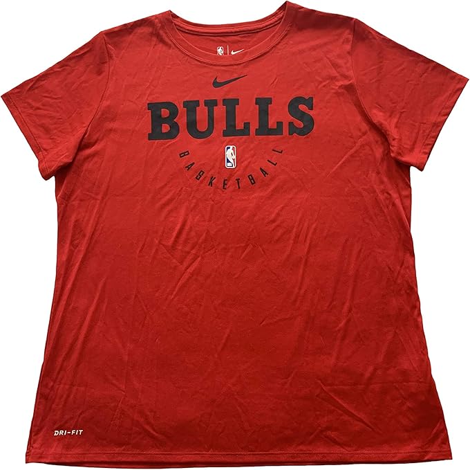 Amazon.com: Nike Women's Chicago Bulls T-Shirt Dri-Fit Short Sleeve Crew Neck (X-Large, Red 