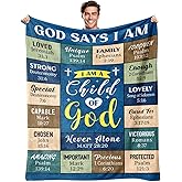 Lavua Christian Gifts for Men - Baptism Gifts for Boys - I Am A Child of God Blanket - Christian Blanket 50"x60" - Inspirational Religious Catholic Spiritual Gifts for Men & Boy - Birthday, Christmas