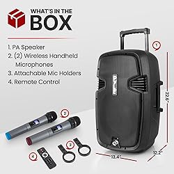 Pyle PPHP1299WU.5 Karaoke Portable PA Speaker