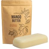 Raw Mango Butter - 100% Natural Skin and Hair Moisturizer - Use with Shea in DIY Whipped Body Butter, Mango Body Lotion, Lip