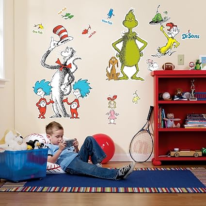 Dr Seuss Room Decor Baby Nursery Removable Wall Decorations