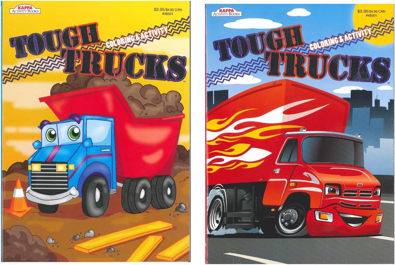 Tough Trucks Coloring and Activity Books (Kappy Books, 2 Pack)