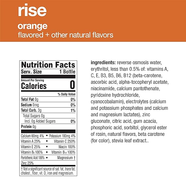 GLACEAU VITAMIN WATER ZERO, RISE ORANGE