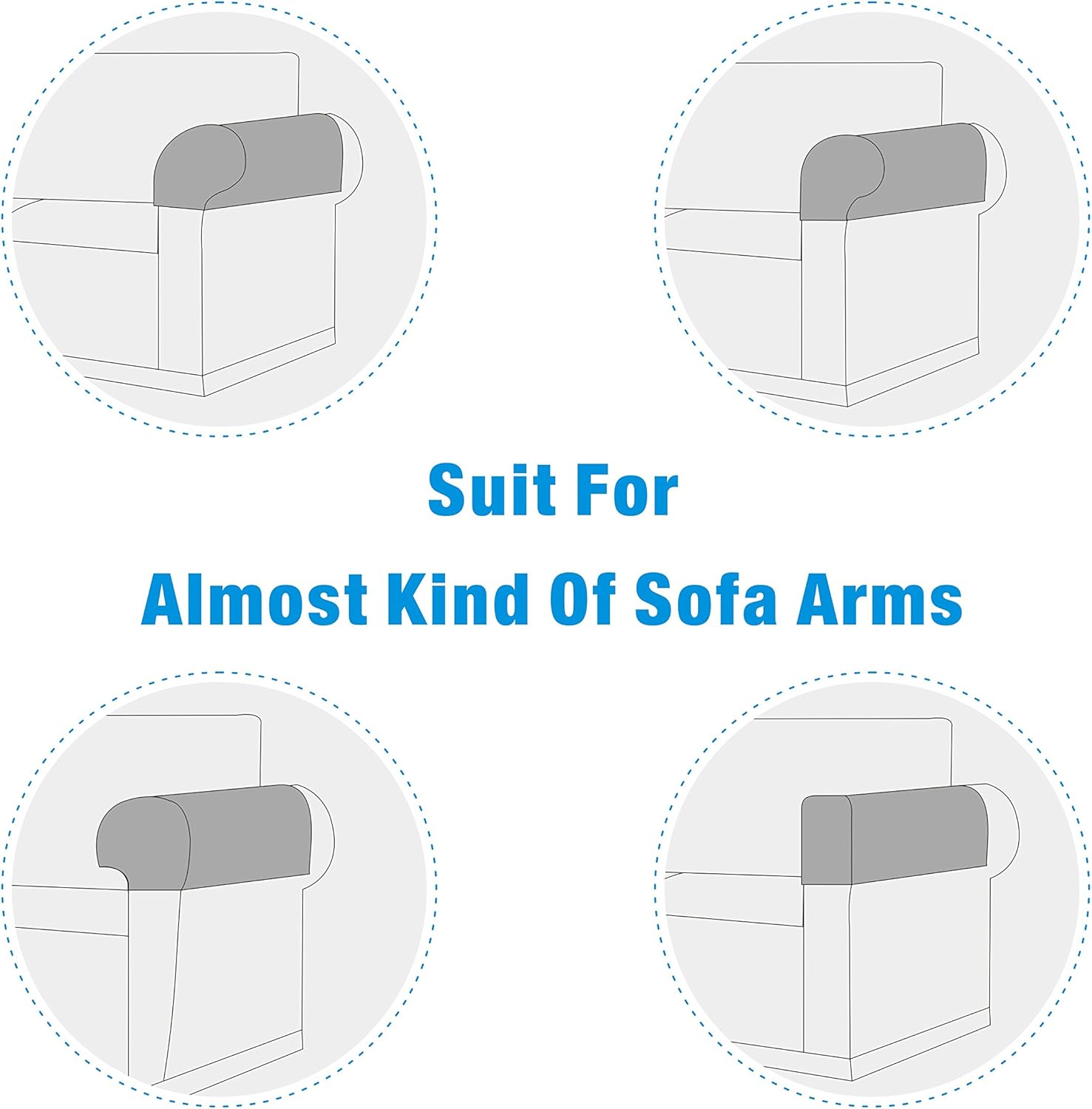 Anti-Slip Spandex Armrest Cover for Leather Sofa Stretchy Polyester Double-Layer Thick Fabric Recliner Armchair Couch Slipcover Furniture Protector, Set of 2 (Chocolate): Home & Kitchen