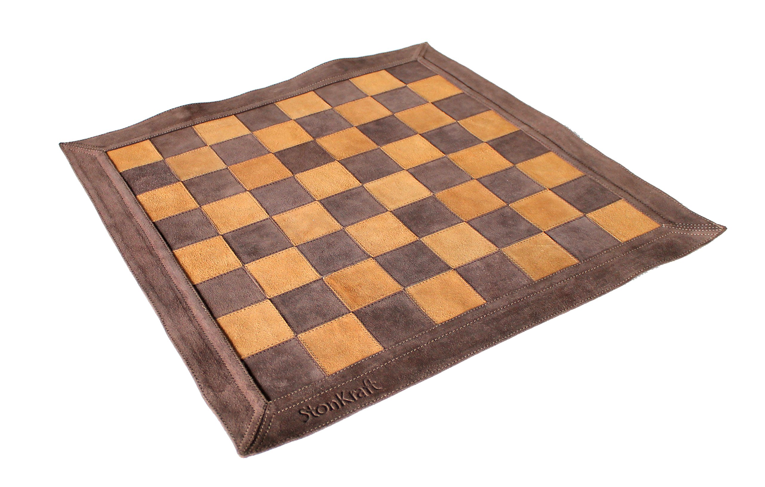 Stonkraft 19" x 19" Leather - Brown Colour | Roll-up Chess | Tournament Chess
