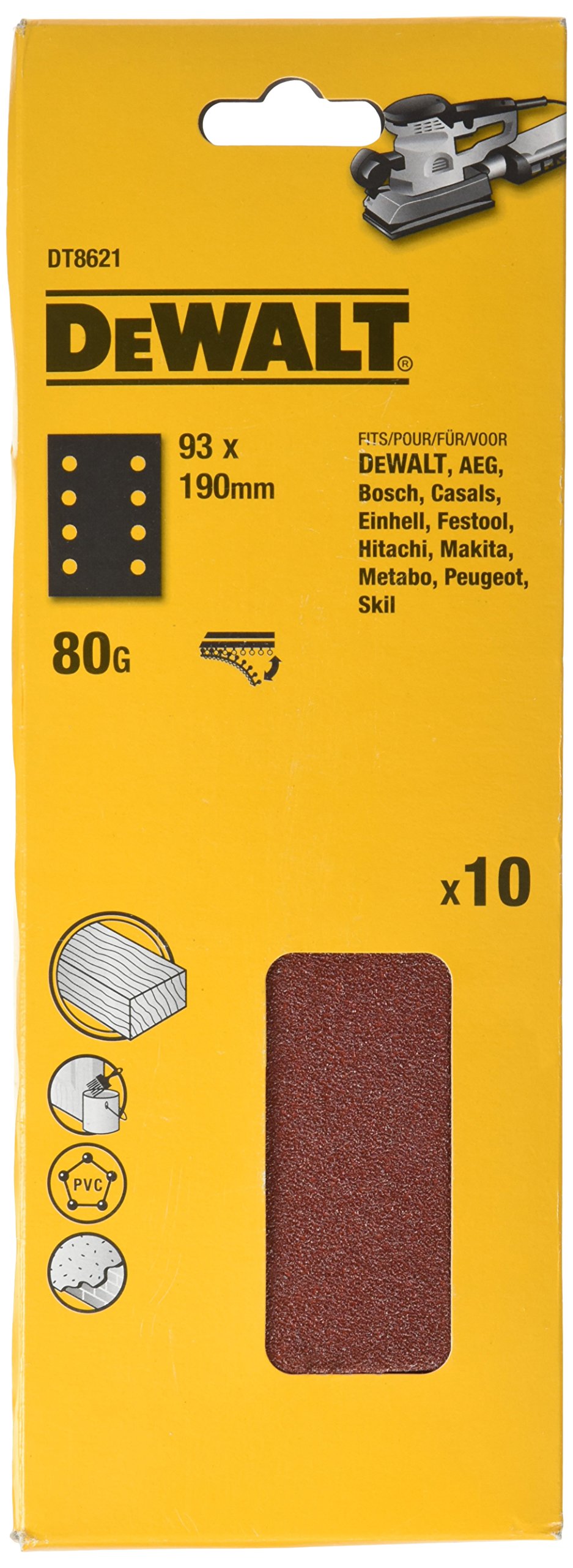 DeWalt 1/3 Sheet Pre Punched Quick Fit (10) 80g