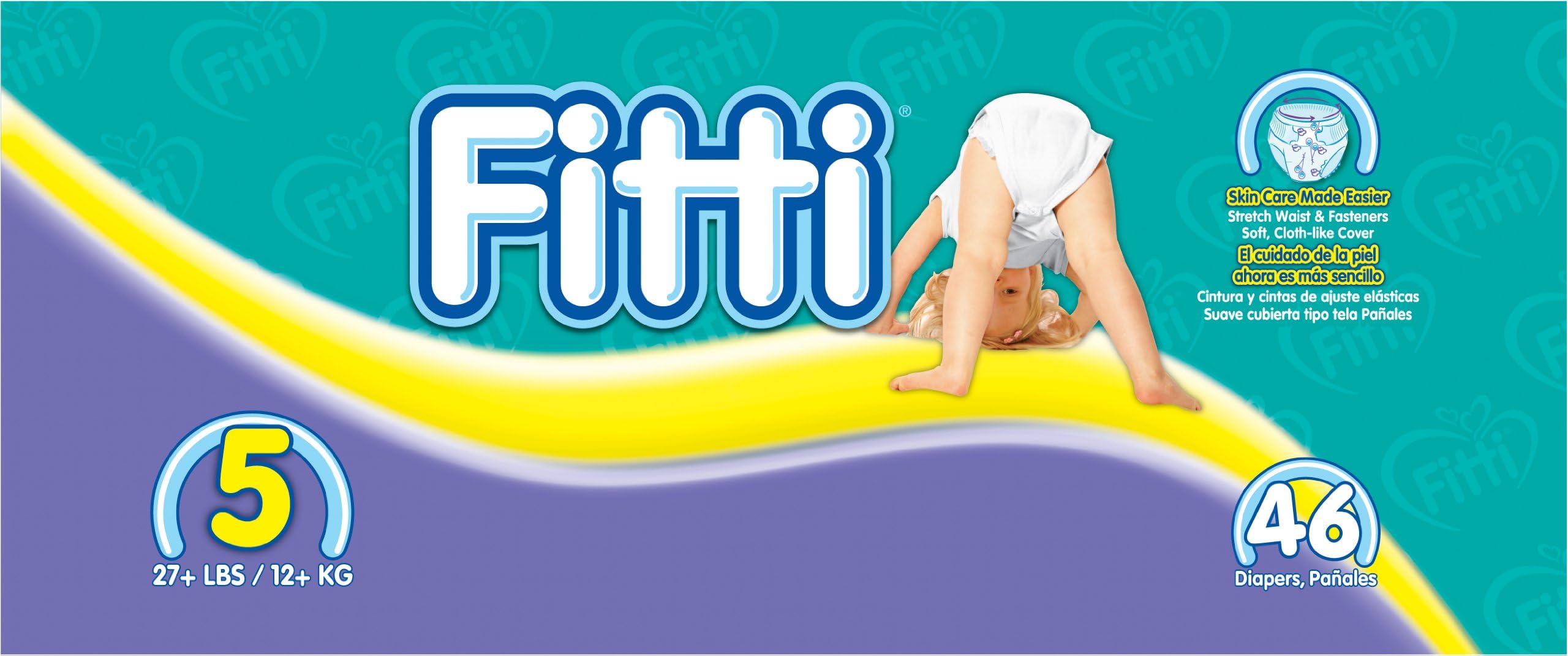 Fitti Mega Baby Diapers, Size 5, 46 Count (184 Count (Pack of 4)