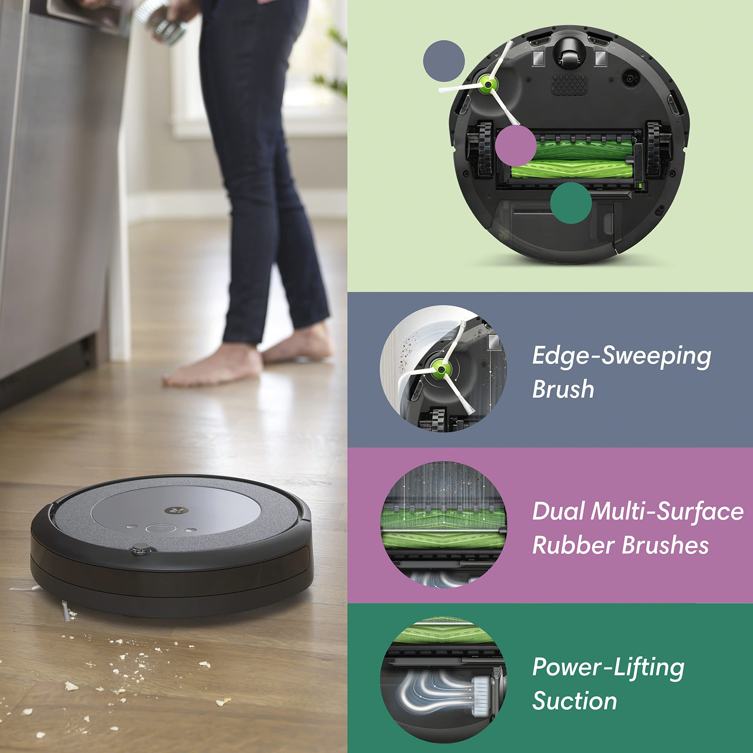 iRobot Roomba i3+ EVO (3550) Self-Emptying Robot Vacuum – Now Clean by Room with Smart Mapping, Empties Itself for Up to 60 Days, Works with Alexa, Ideal for Pet Hair, Carpets​, Roomba i3+ - View 3