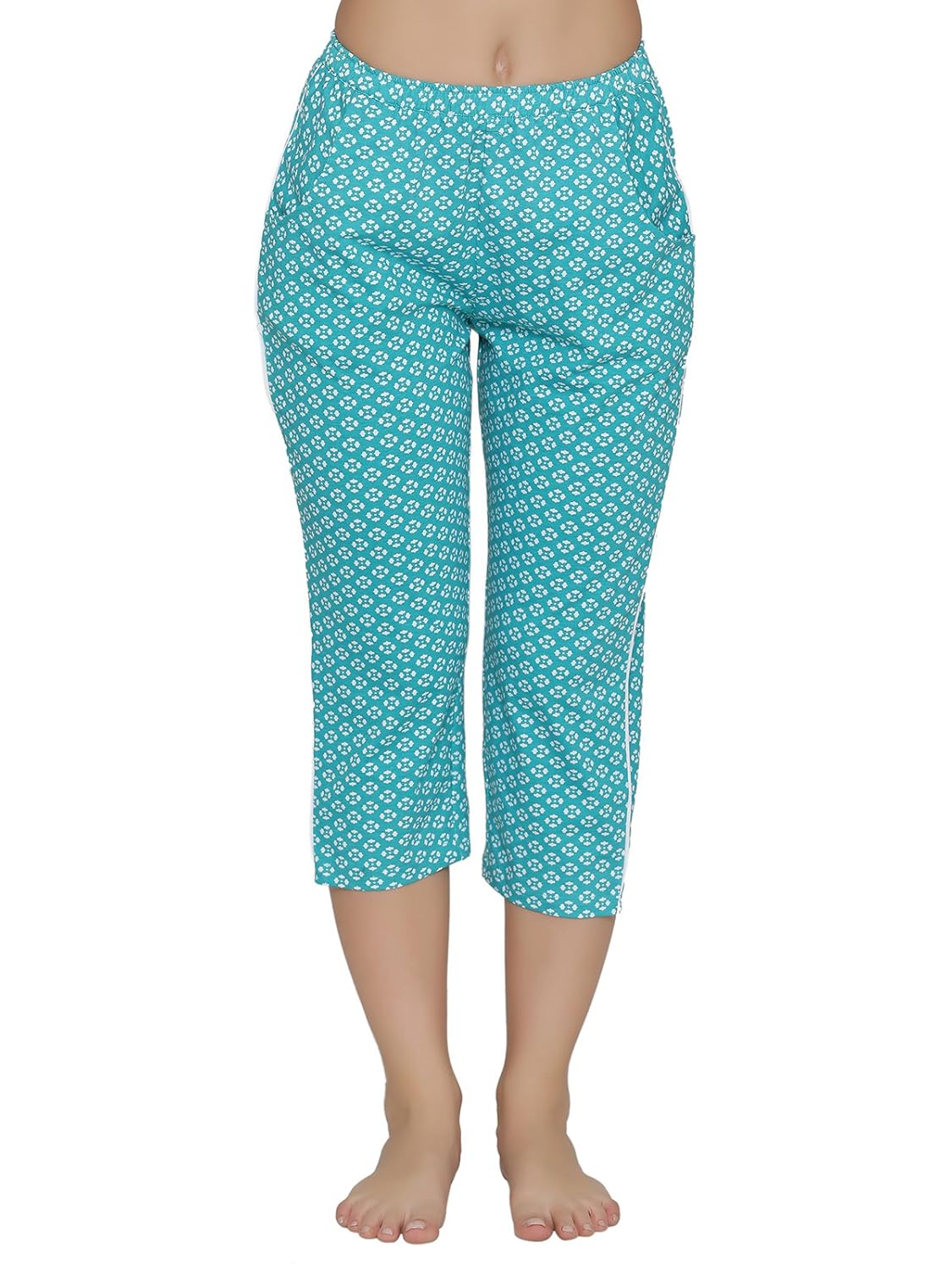 clovia women's cotton rich printed capris