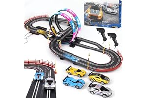 ANNKIE Slot Car Race Track Sets with 4 High-Speed Racing Car, 20ft Electric Race Car Track for Boys and Kids, Dual Racing Game Lap Counter Circular Overpass Track,Toys Gifts for Adults Boys Ages 6 7 8-12