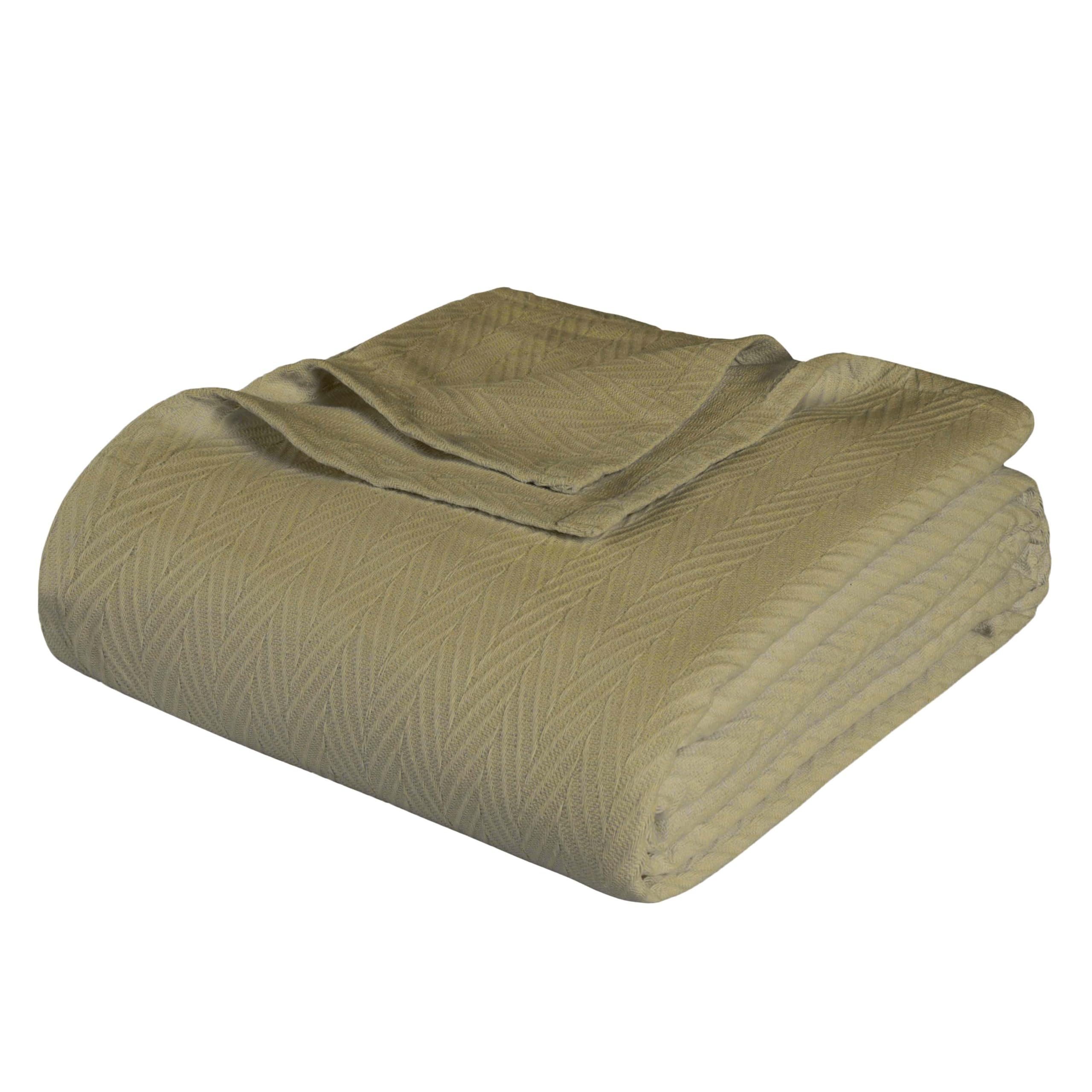 Superior Metro All-Season Cotton Blanket, Woven Blanket for Couch, Bed, Bedding, Farmhouse, Home Essentials, Cute and Cozy Bohemian Blankets, Herringbone Weave, Throw Size, Sage