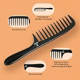 Nimxy Wide Tooth Comb for Curls Detangling Wet Wavy Hair Comfortable Handle 1 Pc view 3