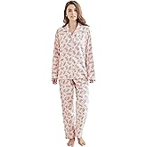 TONY AND CANDICE Women's 100% Cotton Long Sleeve Flannel Pajama Set Sleepwear