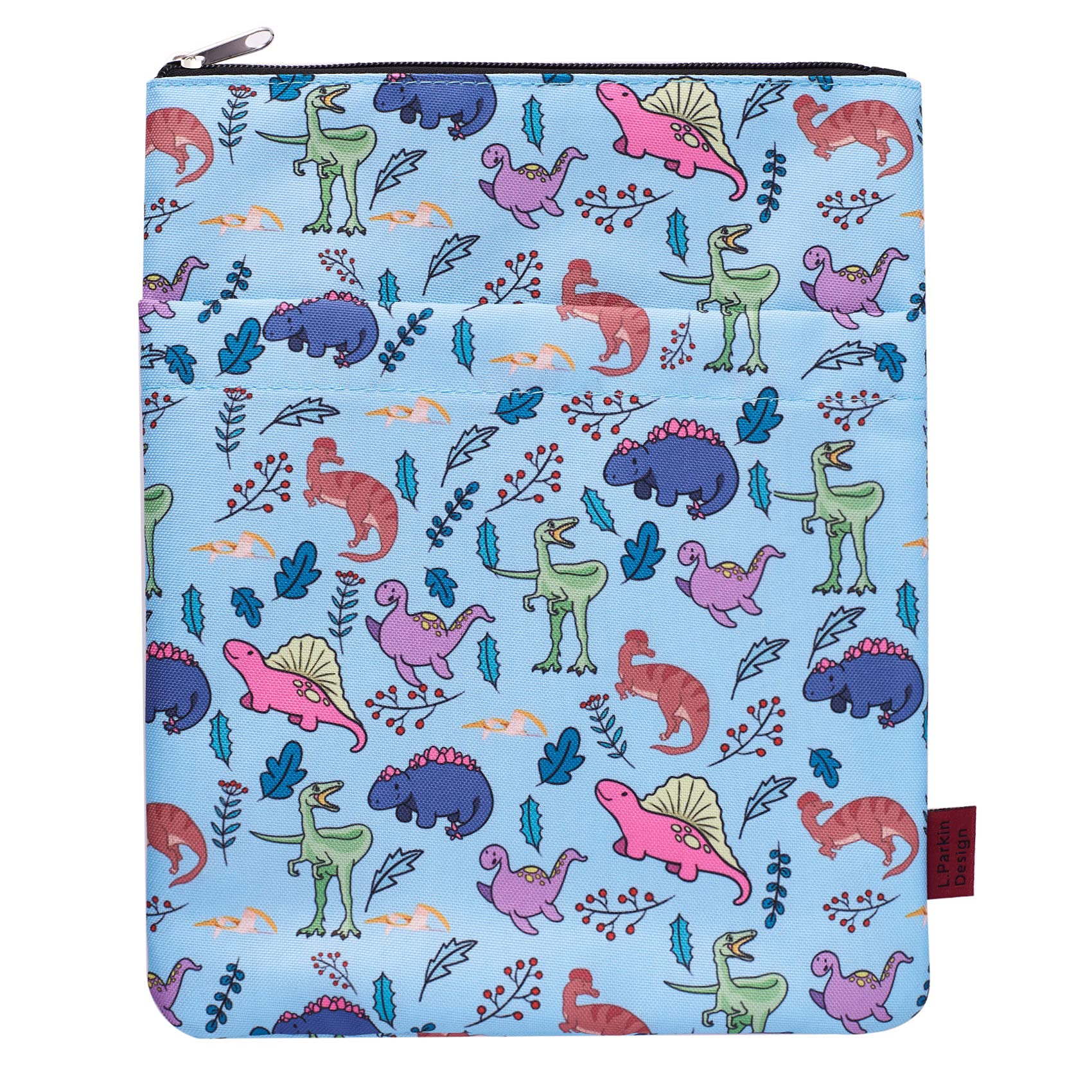 Cute Dinosaur Book Protector, Book Covers for Paperbacks, Medium 11 Inch X 8.7 Inch,Washable Fabric, Book Sleeves with Zipper, Dinosaur Gifts for Book Lover