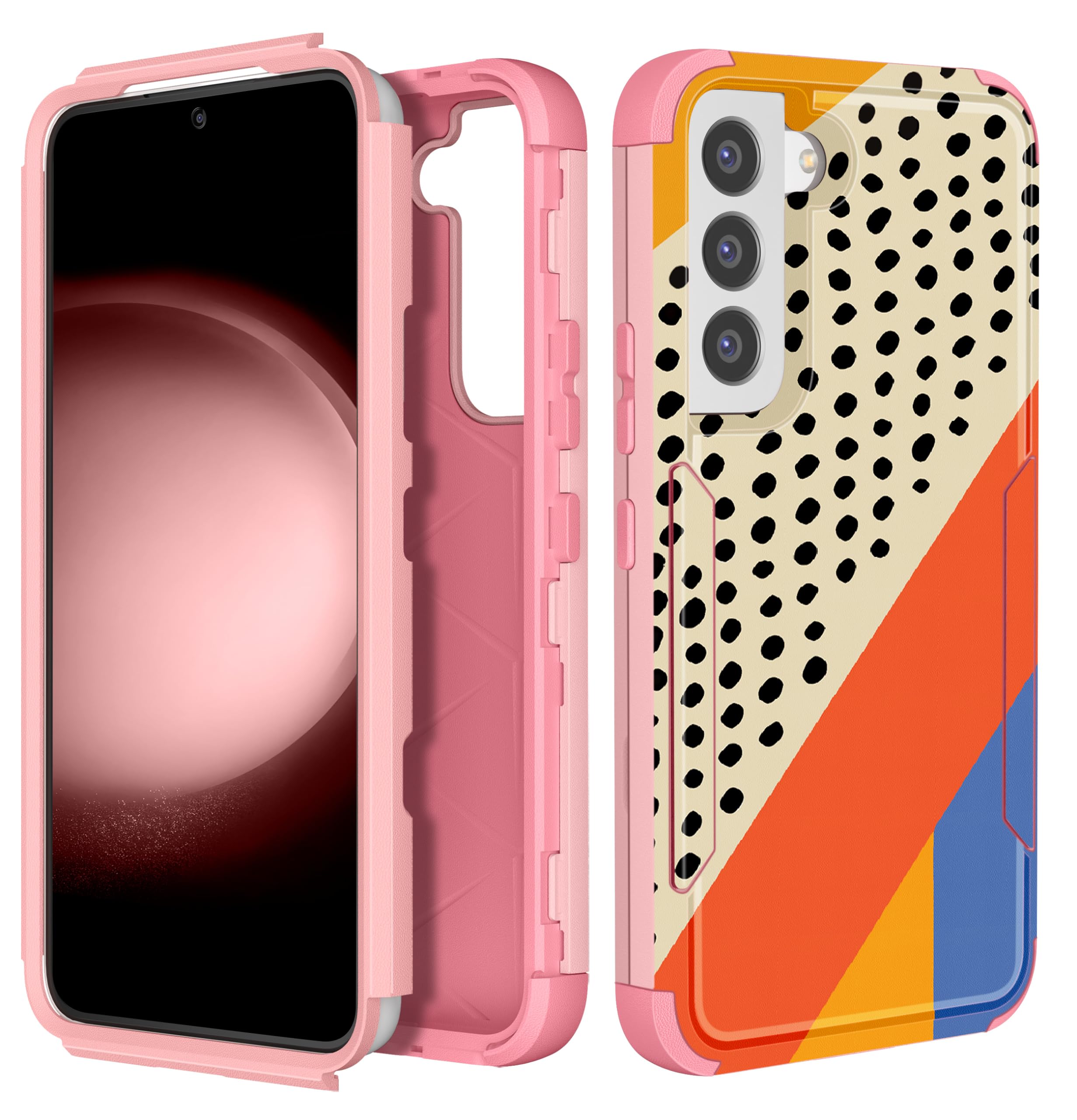 Photo 1 of Plakill for Galaxy S21 Fe 5G Case, Designer Red Spots Pattern Heavy Duty Protective Hard Shockproof Bumper S21 Fe Phone Cases for Women Men Girls Boy