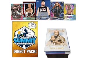 COLLECTORS SUMMIT WWE Wrestling Card Pack - Lot of 50 Cards - 1 Autograph or Relic Card - Vintage & Modern Cards – Rookies & Parallels in Every Pack – Hall of Famers